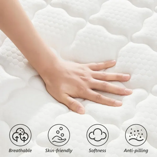 Queen Mattress, 12 Inch Hybrid Mattress - Pocketed Coils - Targeted Pressure Relief, Advanced Motion Isolation, Mattresses - Image 6