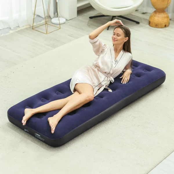 Single Size Air Mattress Inflatable Bed, Blow Up Mattress Camping Sleeping Pad - Image 4
