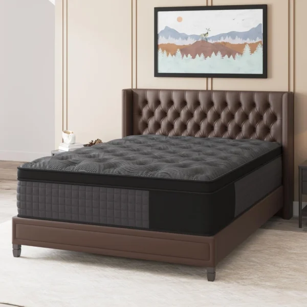 Queen Mattress, 14 Inch Hybrid Mattress with Gel Memory Foam and Individually Pocket Innerspring Euro Top Mattresses Medium Firm