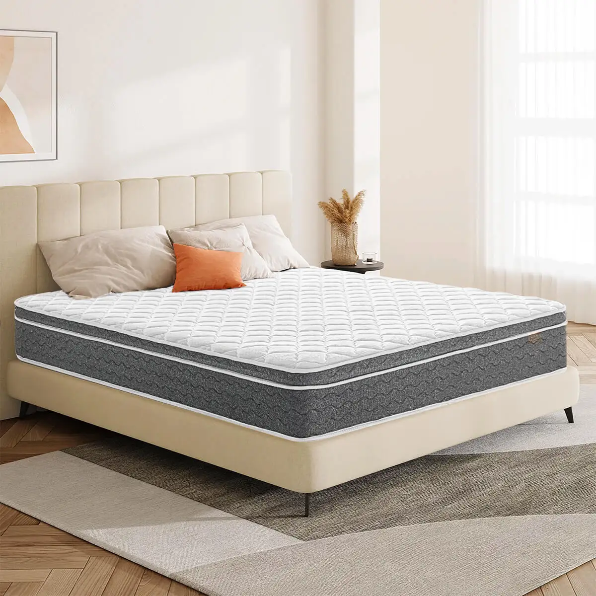 10/12/14 Inch Queen Size Mattress Hybrid Mattress,Fiberglass Free,Medium Feel,Motion Isolation,Certified Safe,Mattress in A Box - Image 2